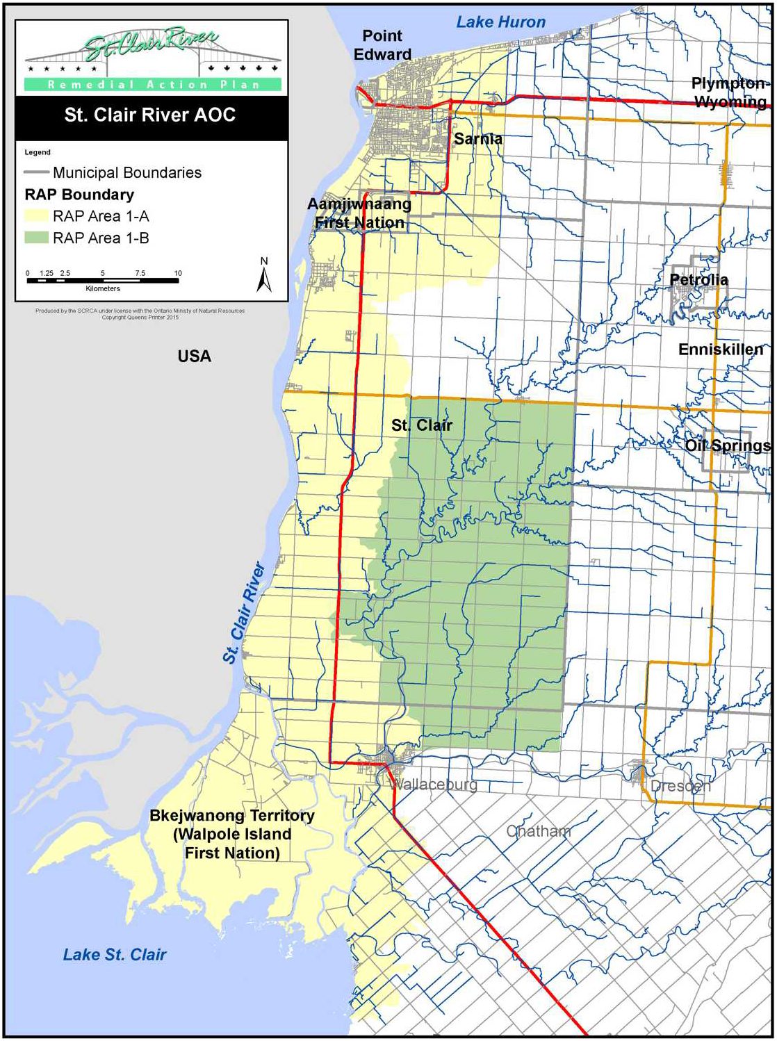 Area of Concern map showing the watershed area